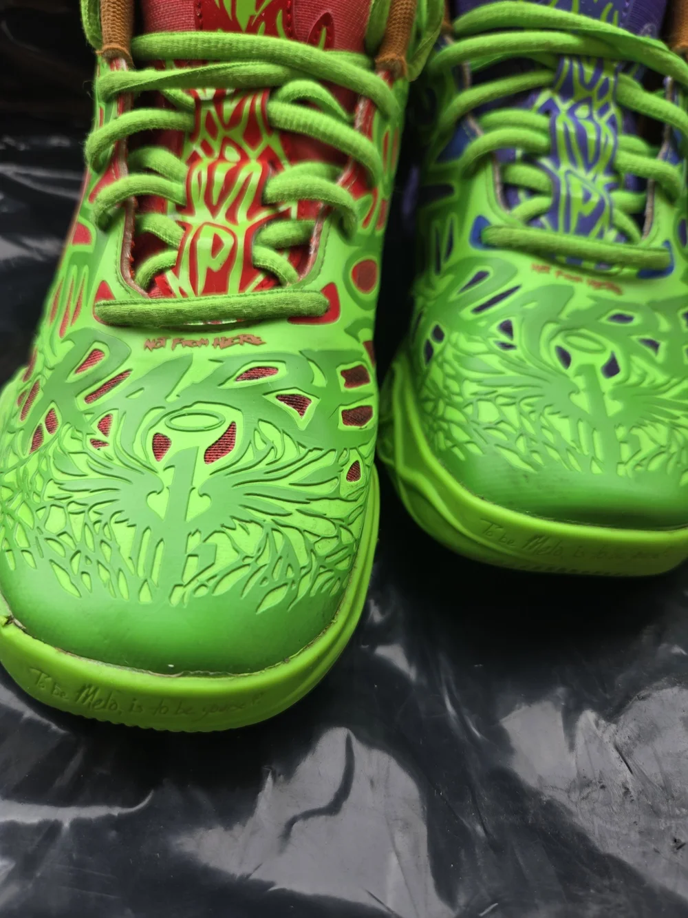 Kids Neon Green Red & Purple Lace-Up Athletic Shoes